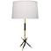 Robert Abbey Thatcher Black and Brass Modern Stick Table Lamp