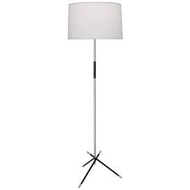 Image1 of Robert Abbey Thatcher Polished Nickel with Black Floor Lamp