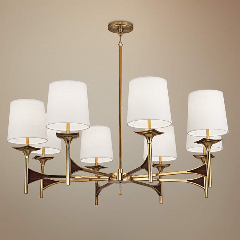 Image 1 Robert Abbey Trigger 42" Wide Antique Brass Chandelier