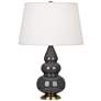 Robert Abbey Triple Gourd 24 1/2" Ceramic Ash Accent Table Lamp