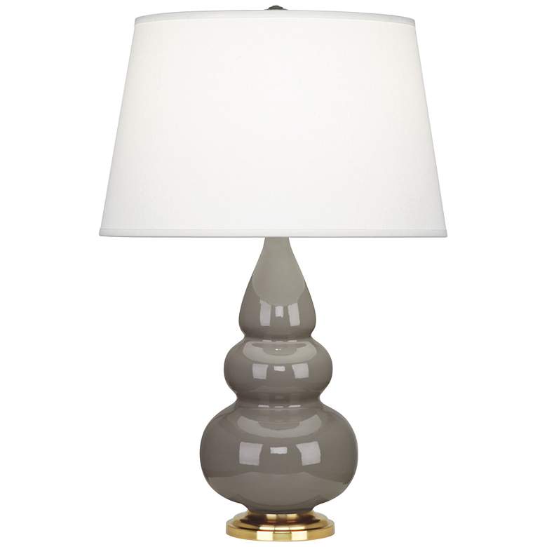 Image 1 Robert Abbey Triple Gourd 24 1/2" High Smokey Taupe Gray Ceramic Lamp