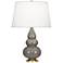 Robert Abbey Triple Gourd 24 1/2" High Smokey Taupe Gray Ceramic Lamp