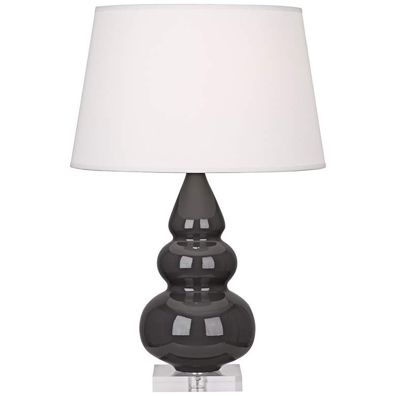 Image 1 Robert Abbey Triple Gourd 24" Ash Black Ceramic Table Lamp