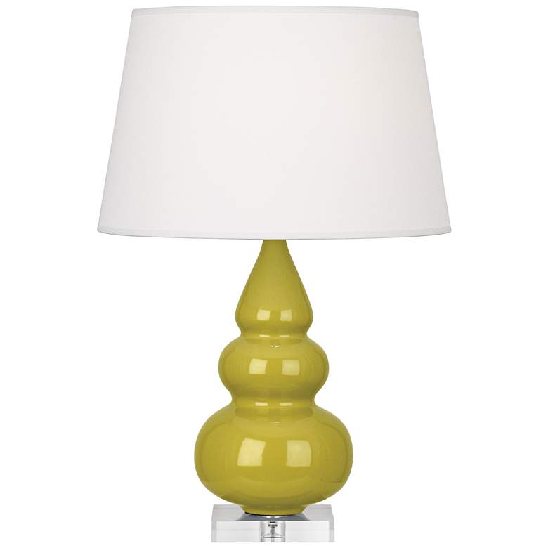 Image 1 Robert Abbey Triple Gourd 24" High Citron Green Ceramic Table Lamp