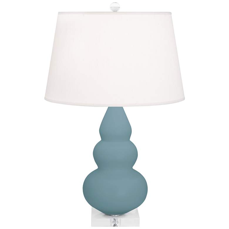 Image 1 Robert Abbey Triple Gourd 24" High Matte Steel Blue Table Lamp