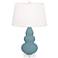 Robert Abbey Triple Gourd 24" High Matte Steel Blue Table Lamp