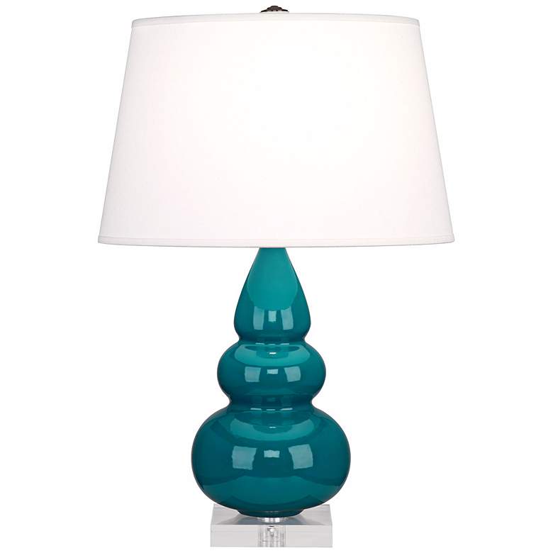 Image 1 Robert Abbey Triple Gourd 24" Peacock Blue Ceramic Table Lamp