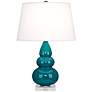 Robert Abbey Triple Gourd 24" Peacock Blue Ceramic Table Lamp