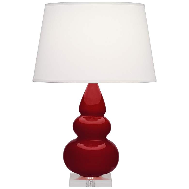 Image 1 Robert Abbey Triple Gourd 24" Sangria Red Ceramic Table Lamp
