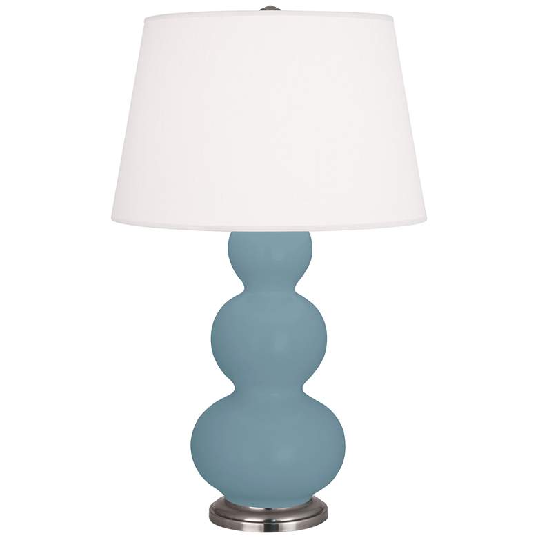 Image 1 Robert Abbey Triple Gourd 32.8" Matte Steel Blue Table Lamp