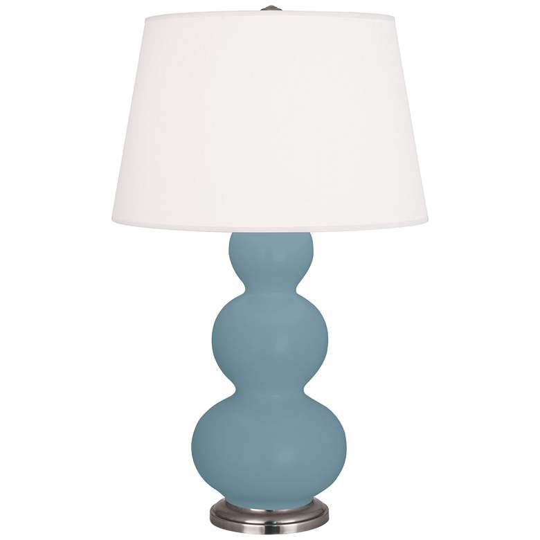 Image 1 Robert Abbey Triple Gourd 32.8 inch Matte Steel Blue Table Lamp