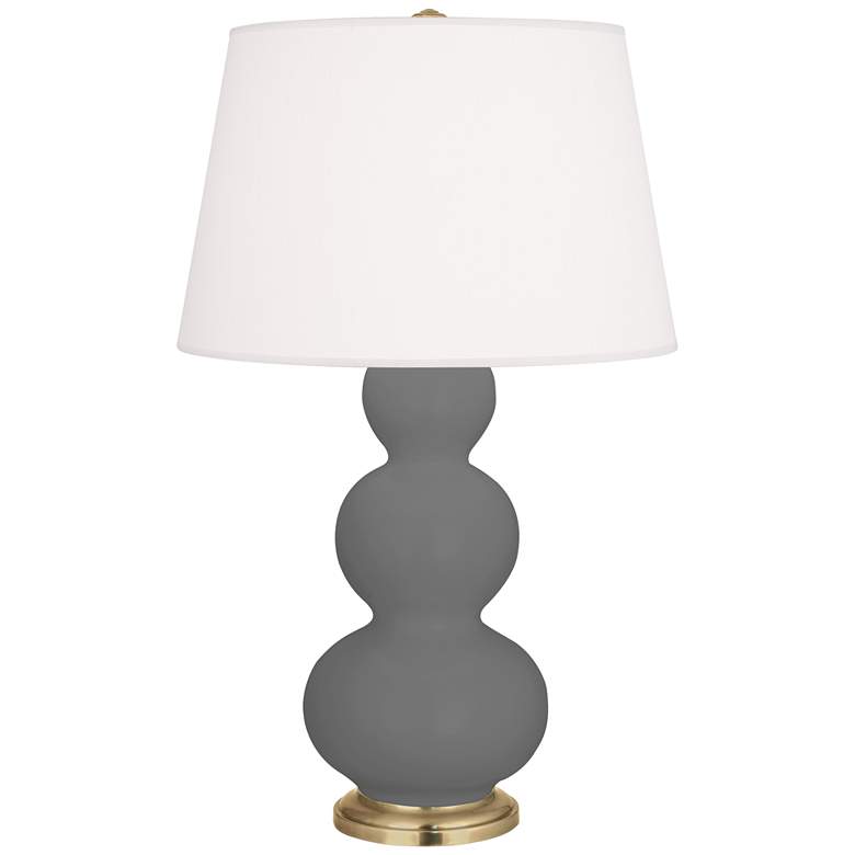Image 1 Robert Abbey Triple Gourd 32 3/4" Modern Matte Ash Gray Table Lamp