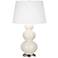 Robert Abbey Triple Gourd 33" Nickel and Bone White Ceramic Table Lamp