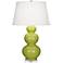 Robert Abbey Triple Gourd Apple Glazed Table Lamp