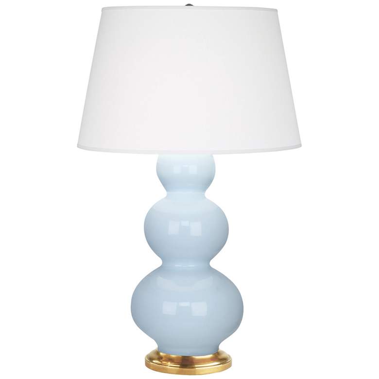 Image 1 Robert Abbey Triple Gourd Baby Blue Ceramic Table Lamp