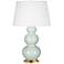 Robert Abbey Triple Gourd Celadon Ceramic Table Lamp