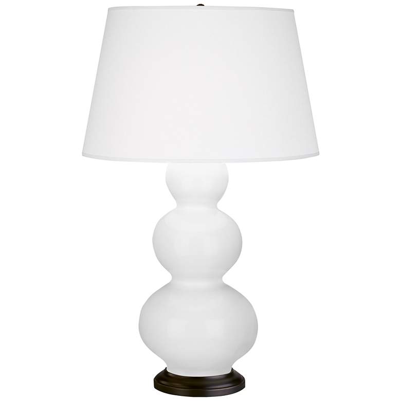 Image 1 Robert Abbey, Triple Gourd, Daisy Glazed Ceramic, Bronze, Table Lamp