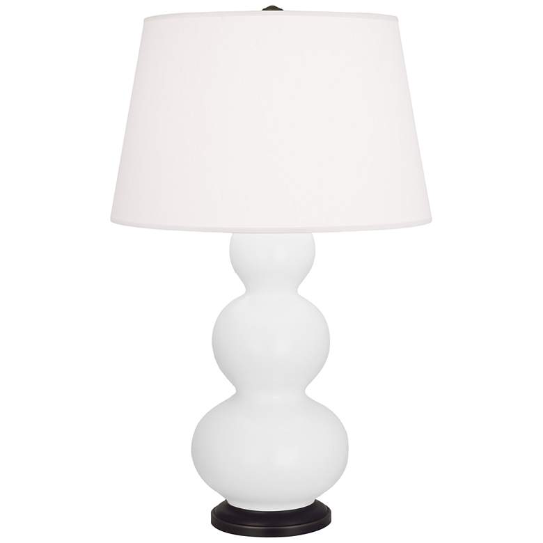 Image 1 Robert Abbey, Triple Gourd, Matte Daisy Ceramic, Bronze, Table Lamp