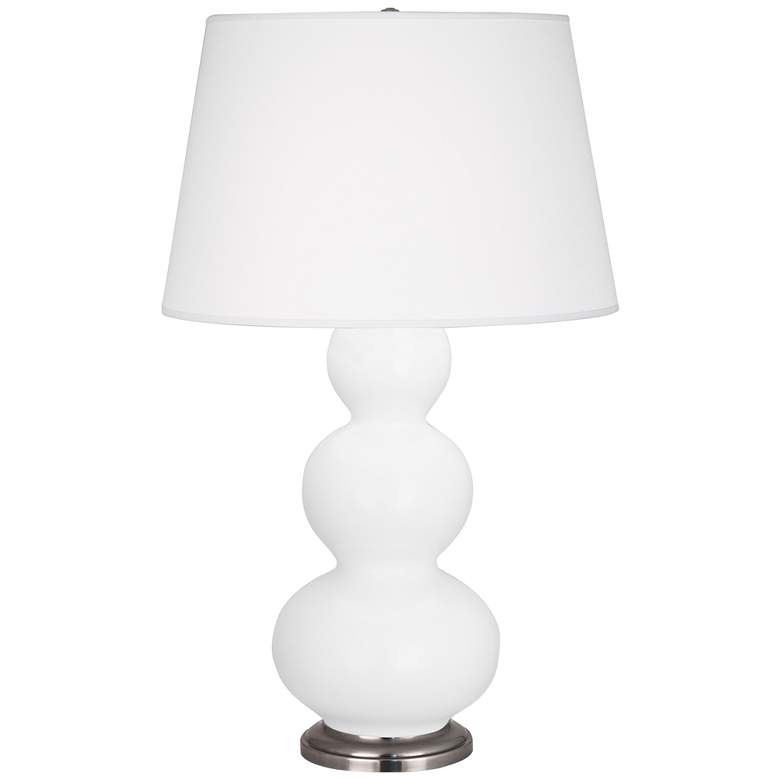 Image 1 Robert Abbey, Triple Gourd, Matte Daisy Ceramic, Silver, Table Lamp
