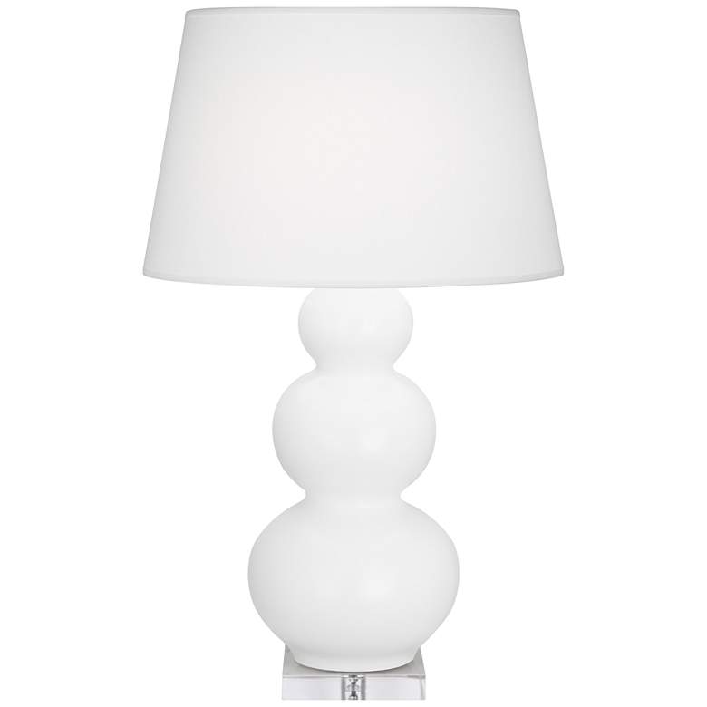 Image 1 Robert Abbey, Triple Gourd, Matte Daisy Ceramic with Lucite, Table Lamp