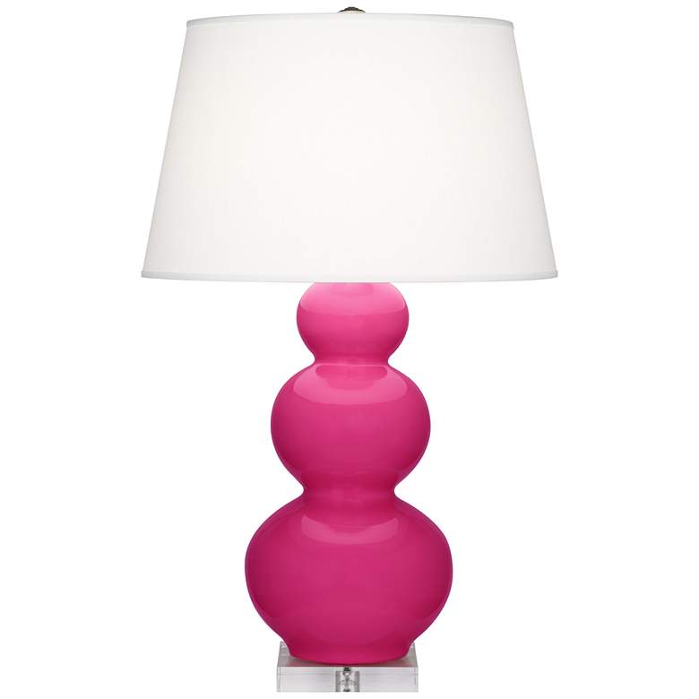 Image 1 Robert Abbey, Triple Gourd, Razzle Rose Ceramic Lucite, Table Lamp