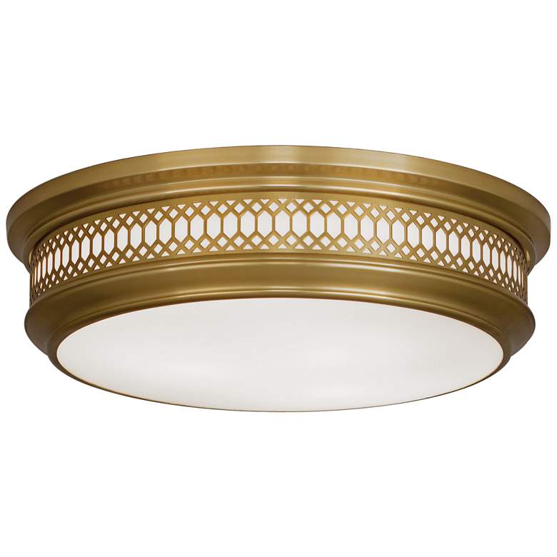 Image 1 Robert Abbey Tucker 15 3/4" Wide Antique Brass Ceiling Light