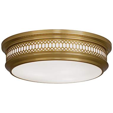 Robert Abbey Tucker 15 3/4" Wide Antique Brass Ceiling Light