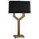 Robert Abbey Valerie 34 1/4" HIgh Black Shade and Brass Table Lamp