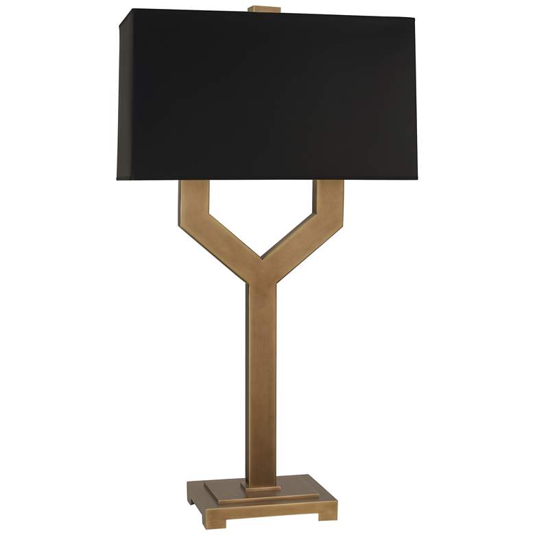 Image 1 Robert Abbey Valerie 34 1/4" HIgh Black Shade and Brass Table Lamp