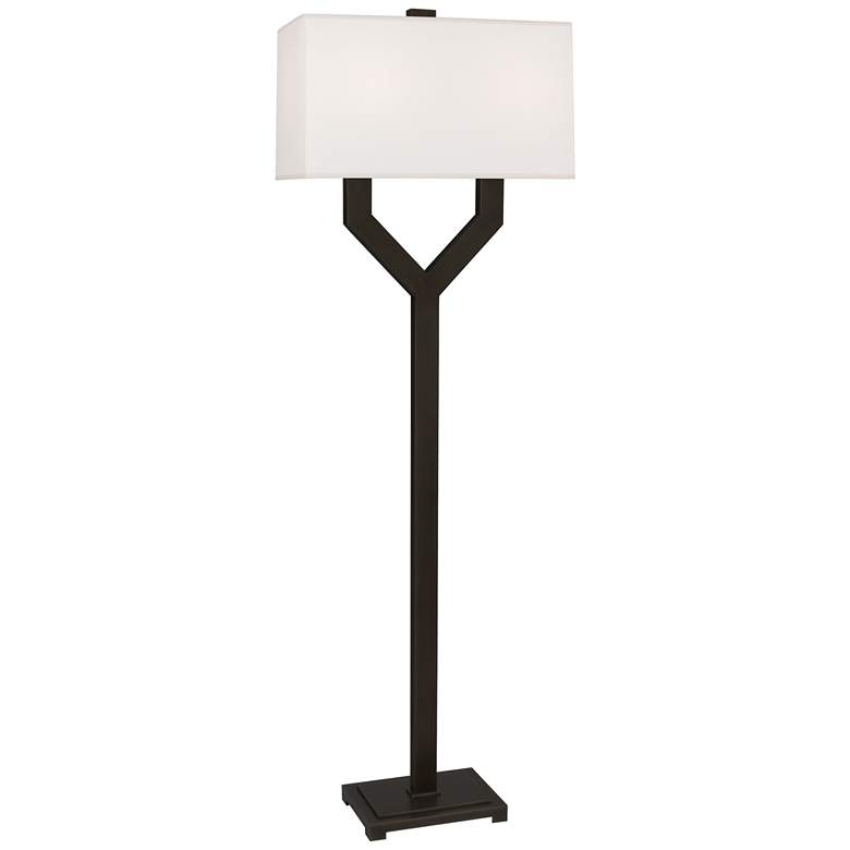 Image 1 Robert Abbey Valerie 63" High White Shade Deep Bronze Floor Lamp