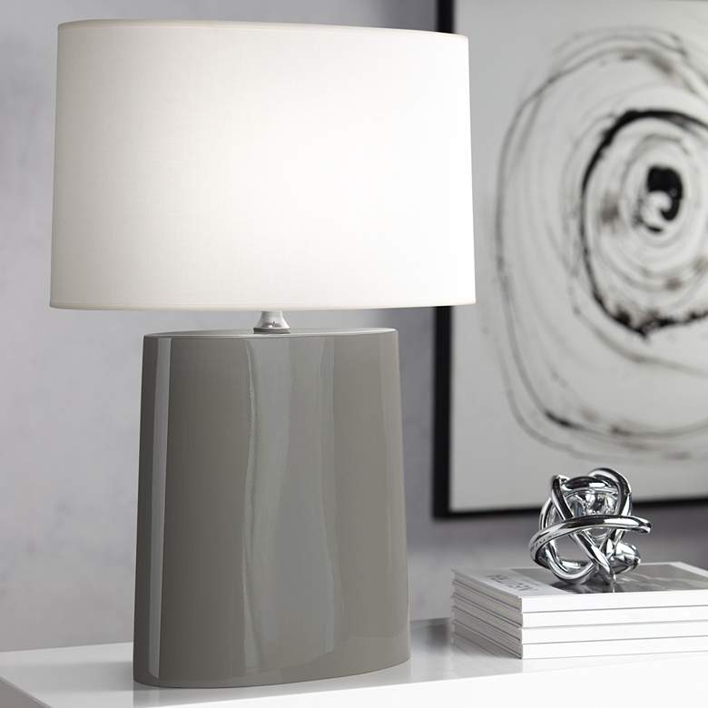 Image 1 Robert Abbey Victor Ash Glazed Ceramic Table Lamp