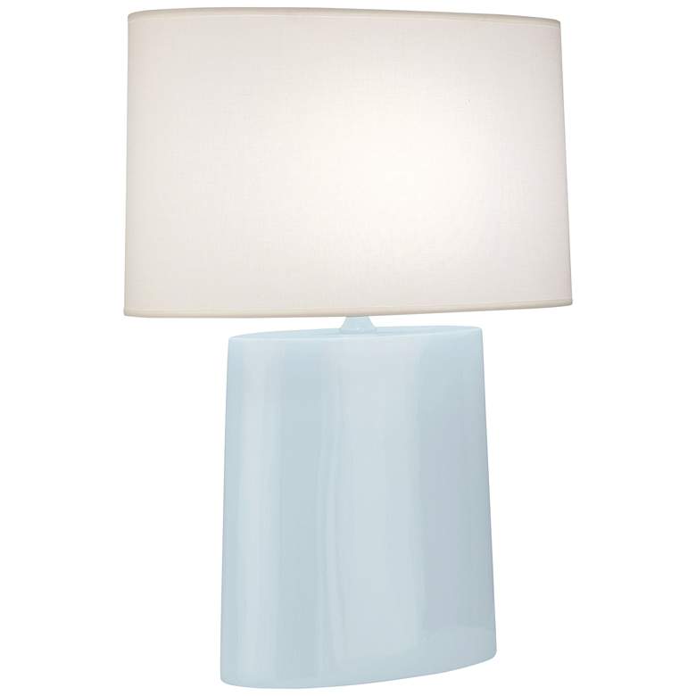 Image 2 Robert Abbey Victor Baby Blue Glazed Ceramic Table Lamp