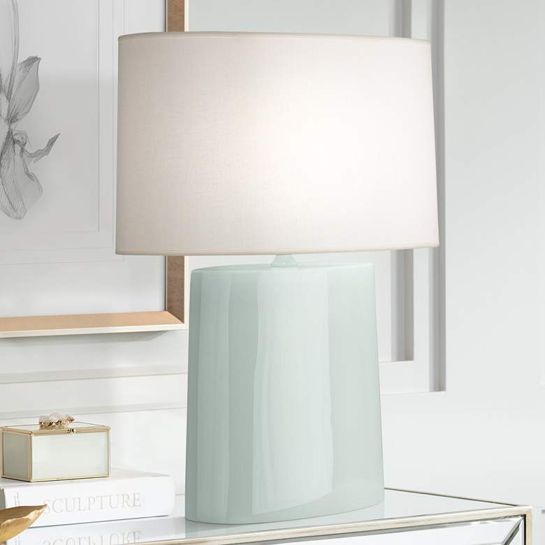 Image 1 Robert Abbey Victor Celadon Glazed Ceramic Table Lamp