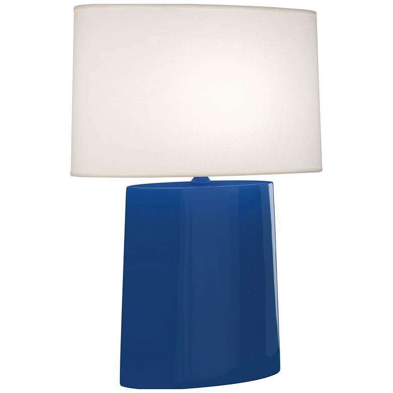 Image 1 Robert Abbey, Victor, Cobalt Glazed Ceramic, Table Lamp
