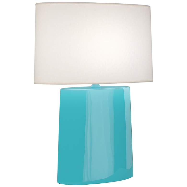 Image 1 Robert Abbey Victor Egg Blue Glazed Ceramic Table Lamp