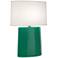 Robert Abbey Victor Emerald Green Glazed Ceramic Table Lamp
