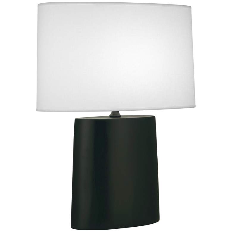 Image 1 Robert Abbey, Victor, Matte Obsidian Glazed Ceramic, Table Lamp