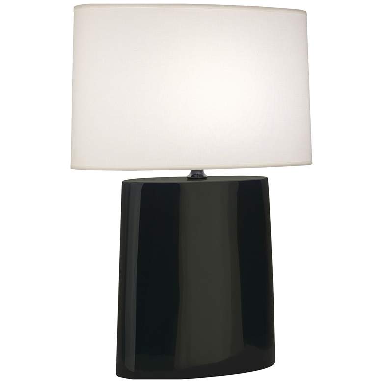 Image 1 Robert Abbey, Victor, Obsidian Glazed Ceramic, Table Lamp