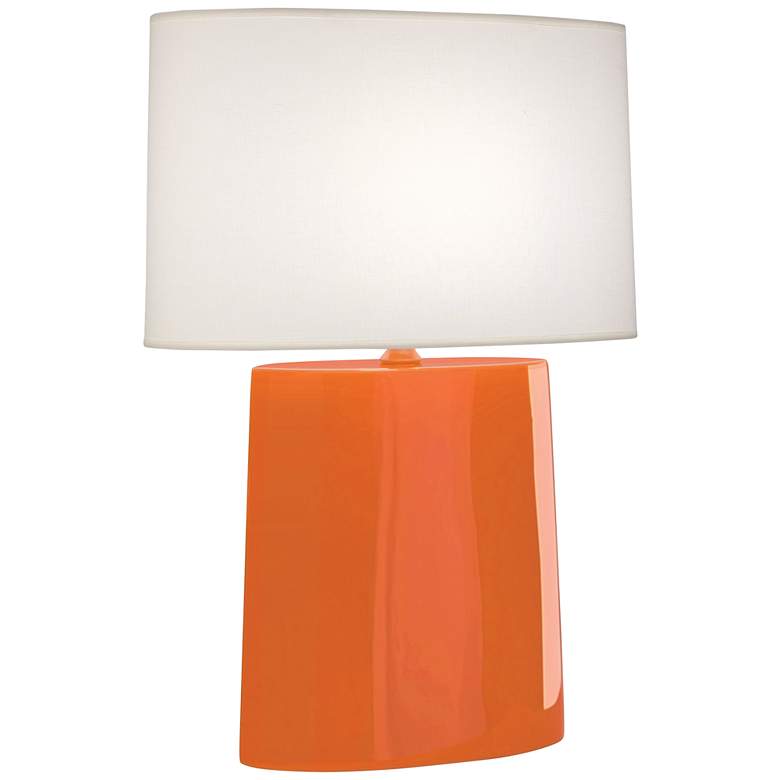 Image 1 Robert Abbey Victor Pumpkin Glazed Ceramic Table Lamp