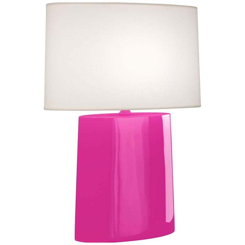 Image 1 Robert Abbey, Victor, Razzle Rose Glazed Ceramic, Table Lamp