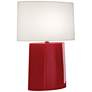Robert Abbey Victor Ruby Red Glazed Ceramic Table Lamp