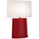 Robert Abbey Victor Ruby Red Glazed Ceramic Table Lamp