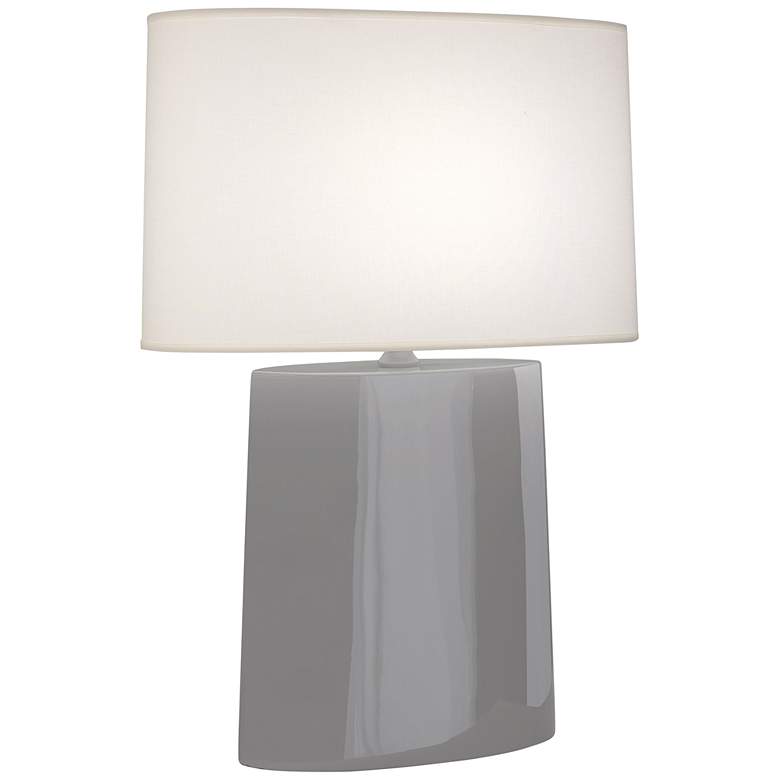 Image 1 Robert Abbey Victor Smoky Taupe Glazed Ceramic Table Lamp