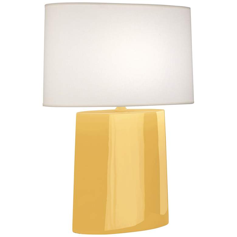 Image 1 Robert Abbey Victor Sunset Yellow Glazed Ceramic Table Lamp