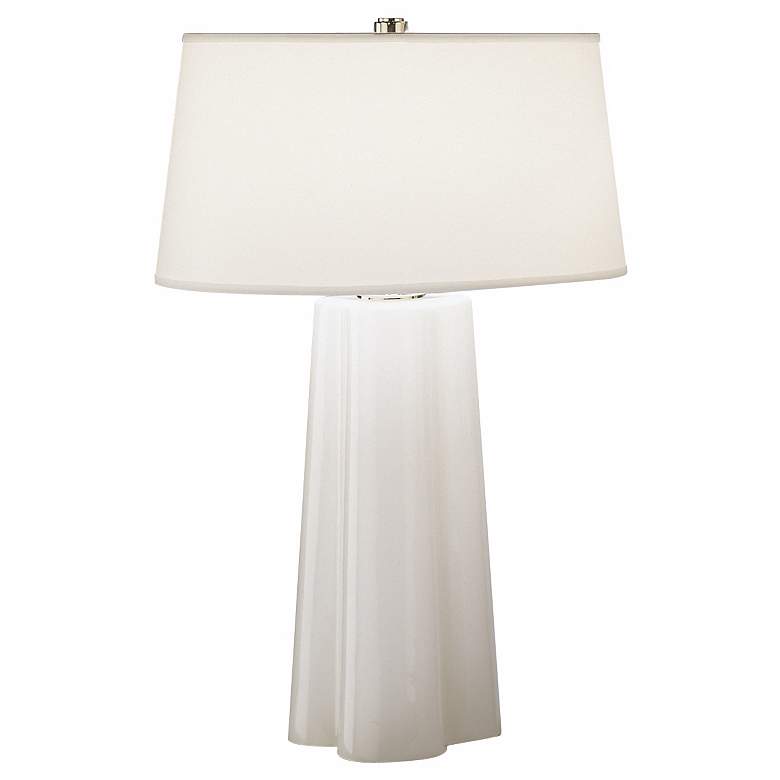 Image 2 Robert Abbey Wavy 26 1/2 inch Modern White Cased Glass Table Lamp