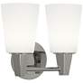 Robert Abbey Wheatley 11" 2 light Wall Sconce chrome w/white glass sha