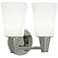 Robert Abbey Wheatley 11" 2 light Wall Sconce chrome w/white glass sha