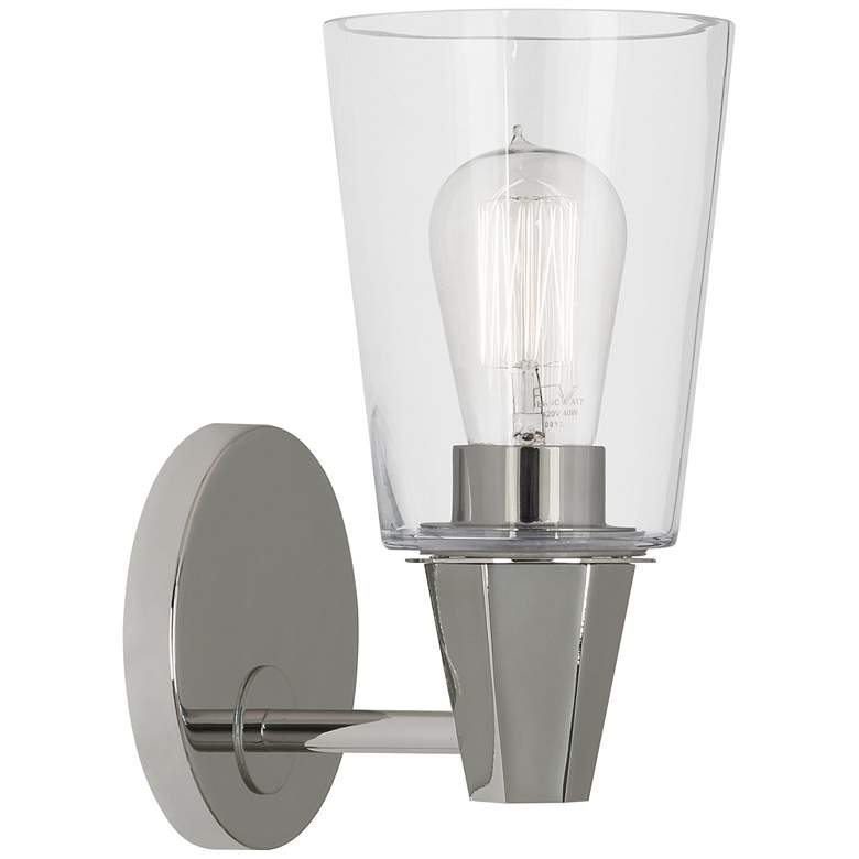 Image 1 Robert Abbey Wheatley Wall Sconce polished chrome w/glass shade
