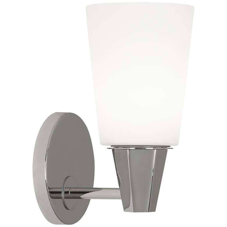 Image 1 Robert Abbey Wheatley Wall Sconce polished chrome w/white glass shade