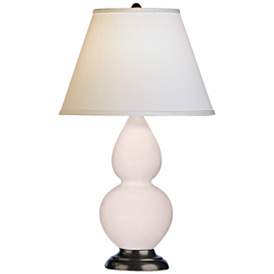 Image1 of Robert Abbey White and Bronze Double Gourd Ceramic Table Lamp